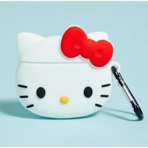 Hello Kitty X Forever 21 White & Red Silicone Earbuds Holder Case W/ Carabiner